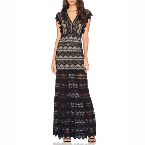 Nightcap Dresses & Skirts - Nightcap Antoinette Lace Gown in Black & Tan Size M